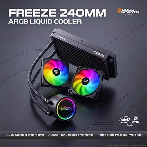 Coco Sports Freeze 240 ARGB 240mm CPU Liquid Cooler